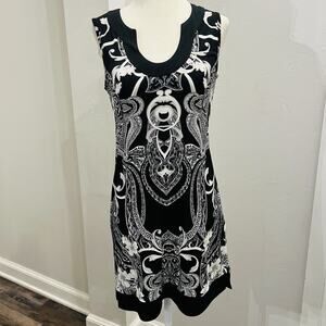 White House Black Market Floral Sleeveless Womens XS Mini Dress V Neck (A0126)